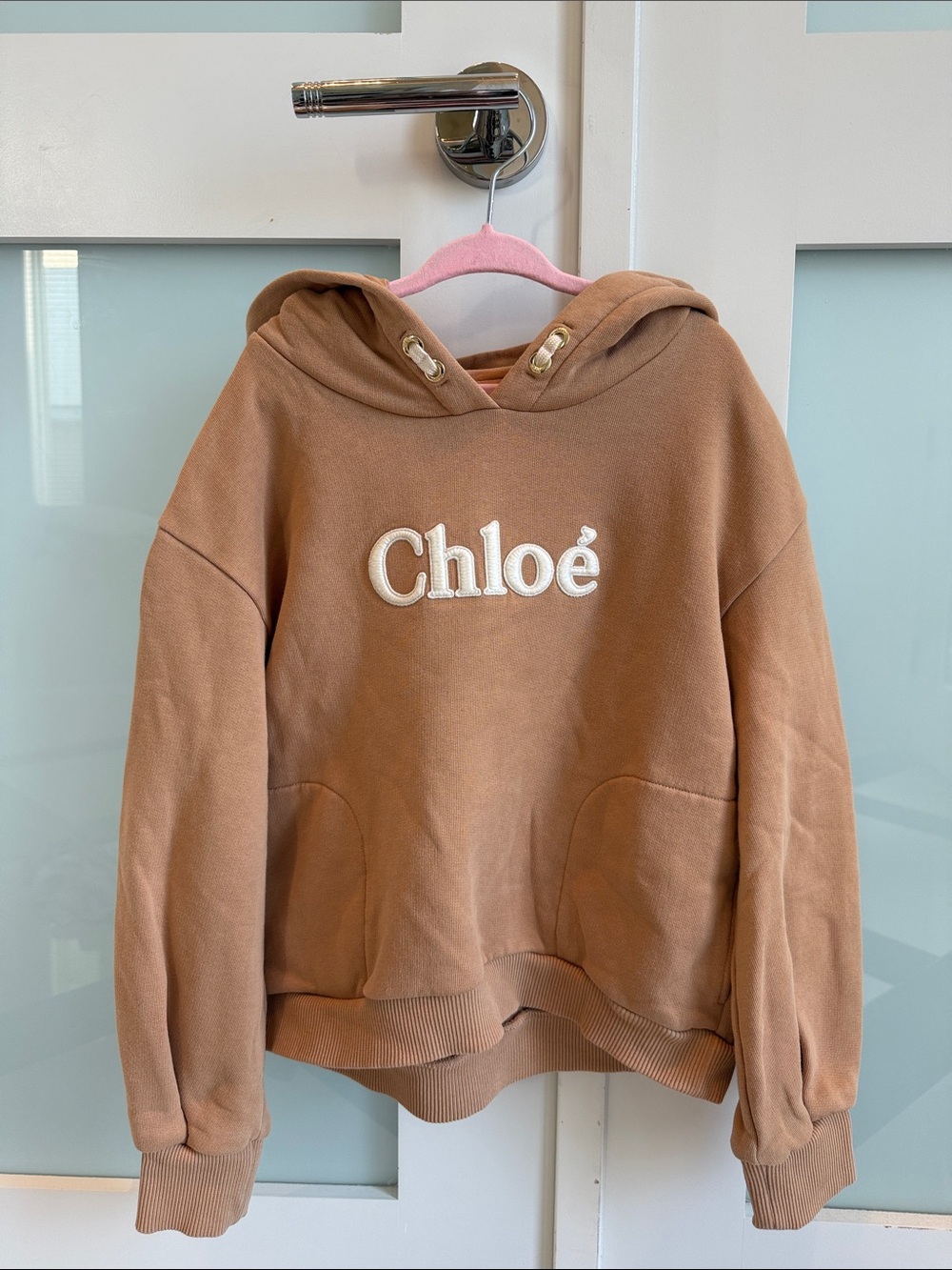 Chloé Embroidered Logo Hoodie for Kids